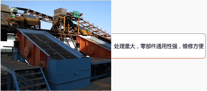 圓振動篩處理量大，零部件通用性強，維修方便。