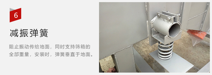 減振彈簧為減少篩箱與支撐裝置之間的摩擦而產(chǎn)生。
